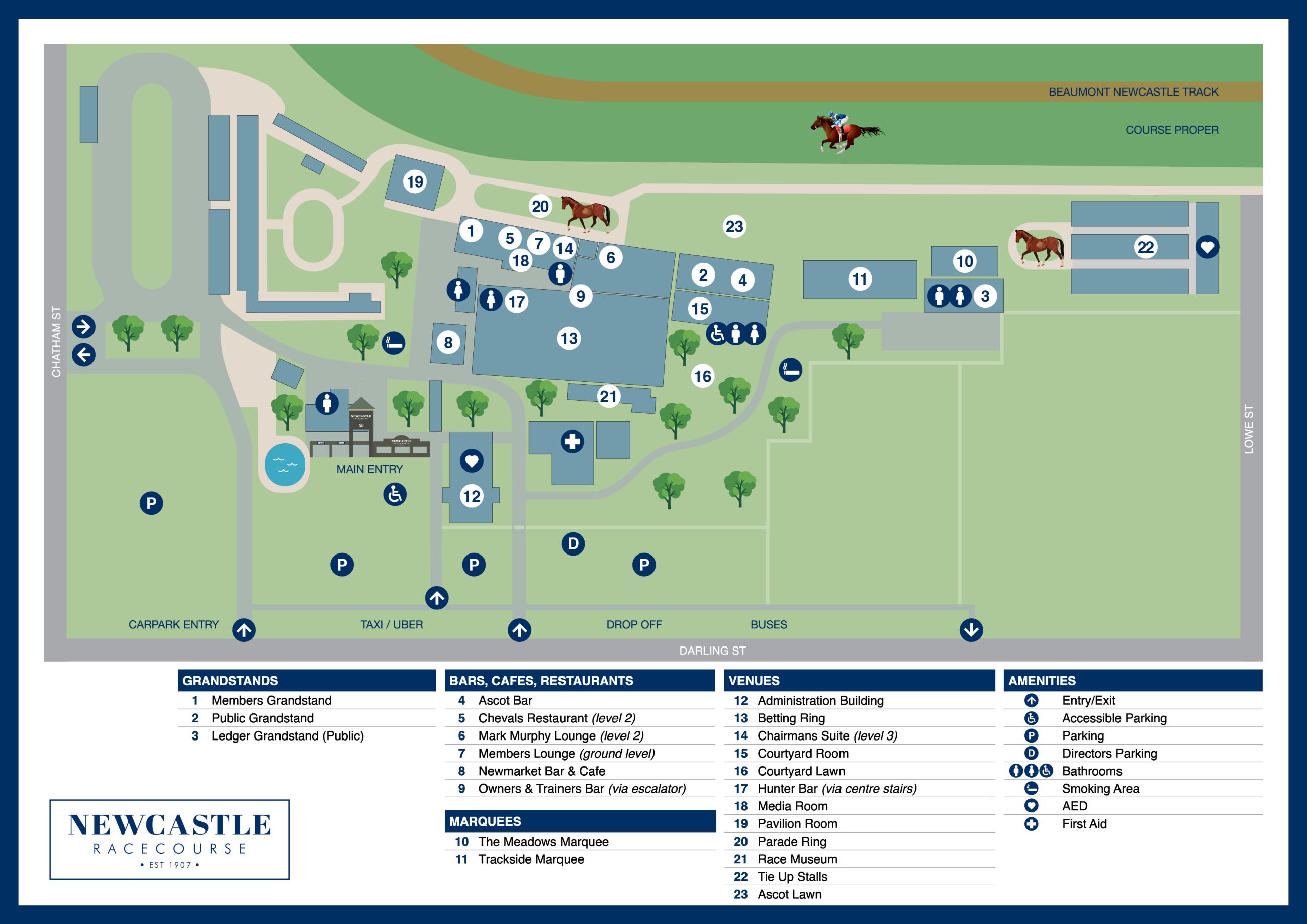 Newcastle Racecourse Map 2025