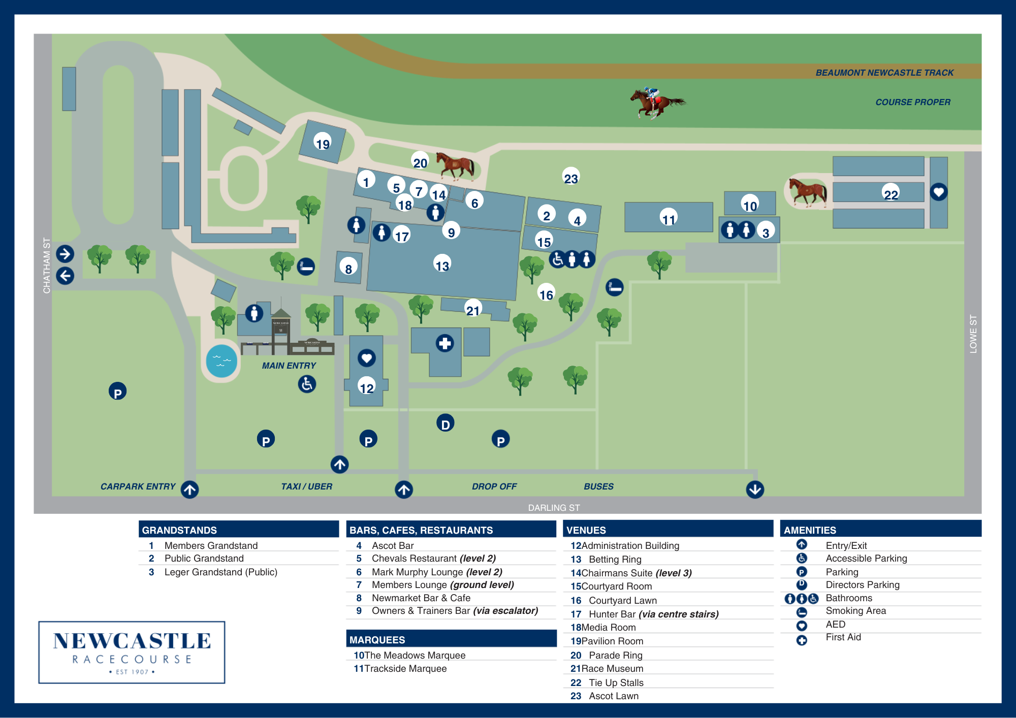Newcastle Racecourse Map